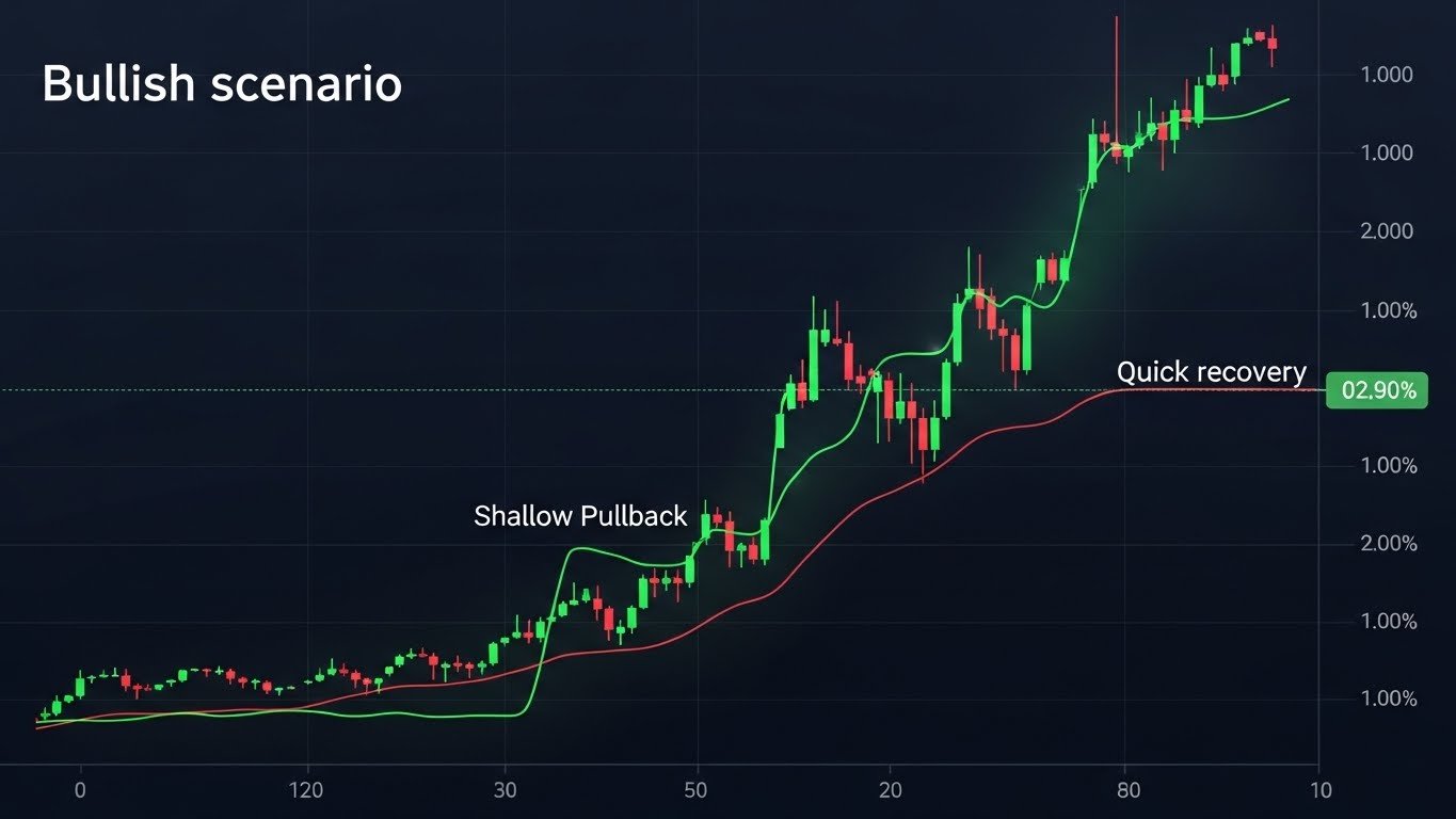 Bullish Scenario Shallow Pullback and Quick Recovery