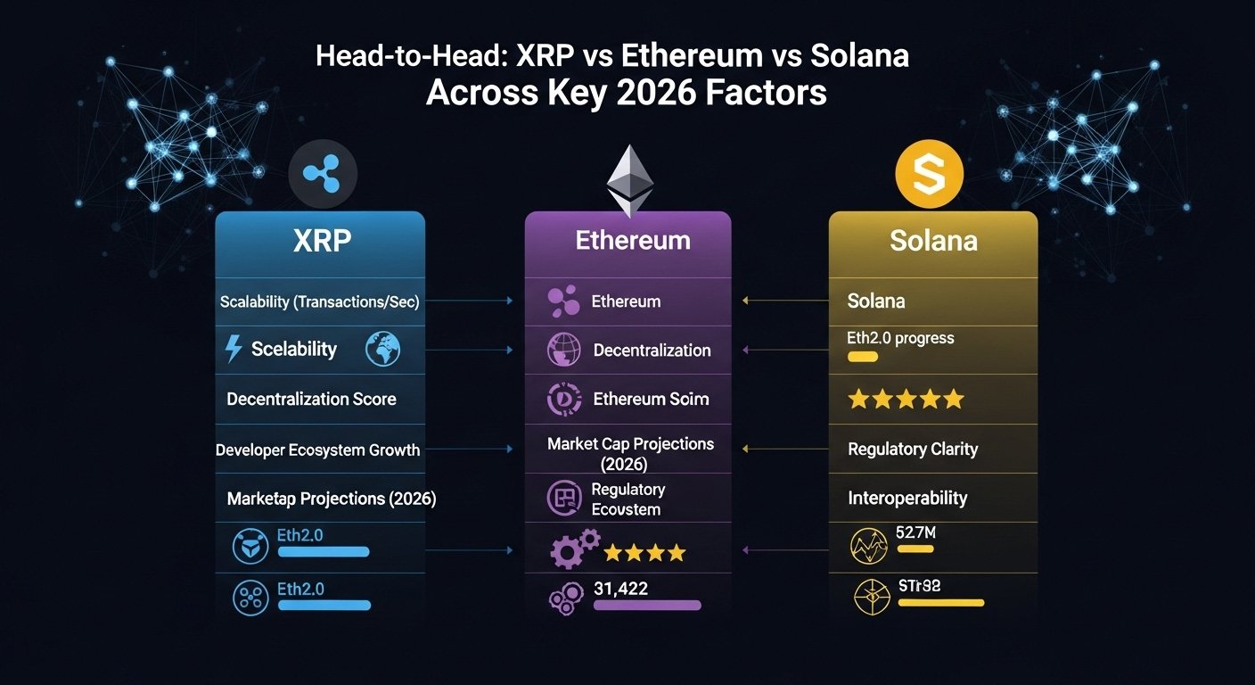 Head-to-Head XRP vs Ethereum vs Solana Across Key 2026 Factors