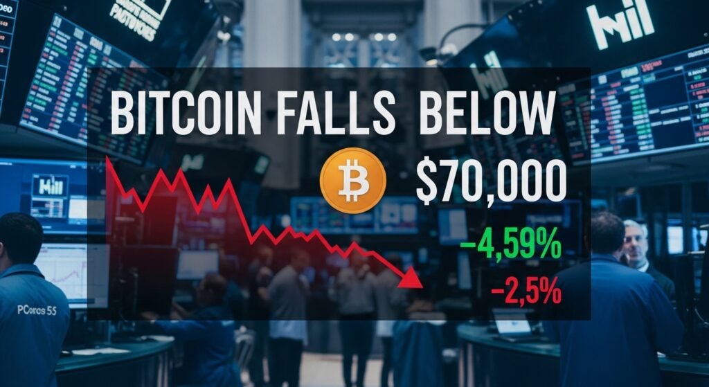 Bitcoin Falls Below $70,000