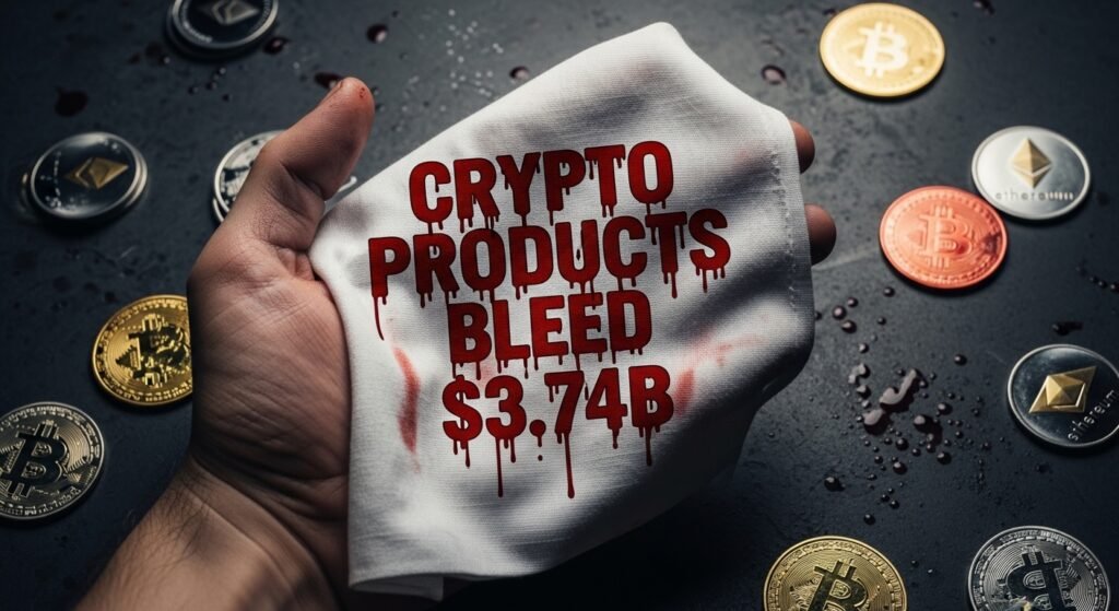 Crypto Products Bleed $3.74B, Altcoins Hold Up Crypto Products Bleed $3.74B